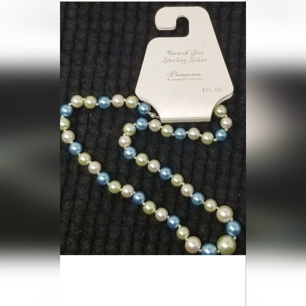 Danecraft-Primavera Beaded Necklace With Sterling  Hardware